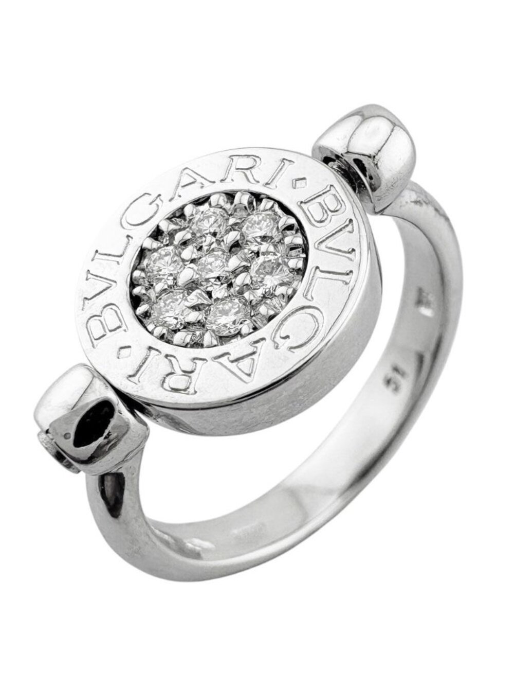 Bvlgari Flip Ring 18k White Gold Diamond